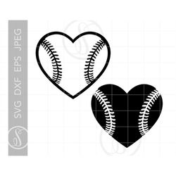 baseball heart svg | baseball heart vector clipart download | baseball heart cut file for cricut | baseball heart svg jp