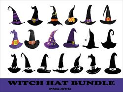 witch hat svg bundle, halloween witch svg, witchcraft svg, wizard hat svg file for cricut, instant download