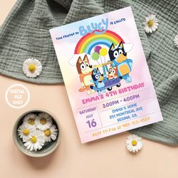 personalized file bluey birthday invitation bluey and bingo birthday invitation printable birthday invite png only