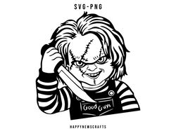 chucky svg, horror movie knives svg, halloween svg, halloween knife svg, chucky with knife svg, spooky vibes, horror mov