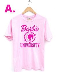 barbie university comfort colors shirt, cute barbie shirt, oversized barbie t-shirt, gift