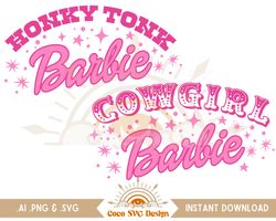 honky tonk barbie, cow girl barbie png, svg, girl western svg, sublimation,  cricut,  silhouette