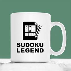 sudoku coffee mug, sudoku legend, sudoku gift mug, christmas sudoku gifts, gift for sudoku lovers, funny sudoku gift, su