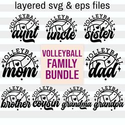 volleyball family svg bundle| volleyball mom png| family of a volleyball girl matching gift| volleyball season png| laye