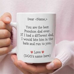 personalized poochon dad gift, poochon dad, poochon mug, poochon gift for men, poochon dad mug, poochon daddy