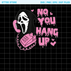 no you hang up png, ghost face up funny horror valentines day up , scream png, ghost face calling png, iron on file, ins