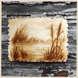 aceo paintings original painting ats map coffee drawing miniature painting swamp
