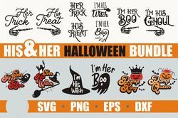 halloween his and her matching shirts svg  couples svg