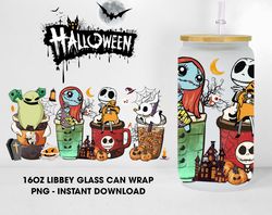 3d inflated halloween cartoon 16 oz design glass can, cartoon friends halloween 16 oz glass wrap png