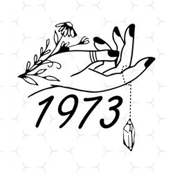 1973 design svg, line art hand flower svg
