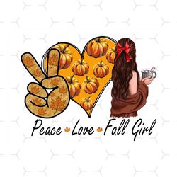 peace love fall girl sublimation png