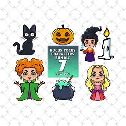 7 files hocus pocus characters bundle svg, halloween svg, hocus pocus svg, hocus pocus png, halloween png, witch png, sa