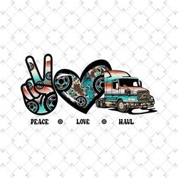 peace love haul cowhide png