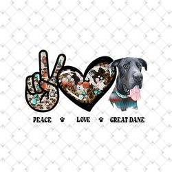 peace love great dane dog png