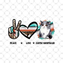 peace love exotic shorthair cat cowhide png