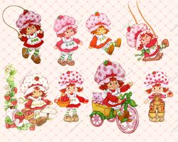 strawberry shortcake png, classic strawberry shortcake, 80s cartoons png, strawberry png, strawberry, 80s clothing, digi