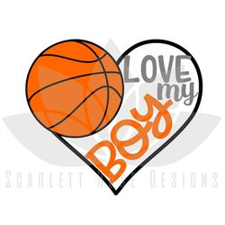 basketball heart, love my boy svg cut file for silhouette cameo and cricut