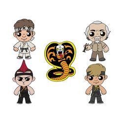 cobra kai chibi bundle svg, cobra kai svg, miguel diaz svg