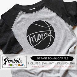 basketball mom svg - sports mom - dxf - mom basketball - iron on - sports svg pdf htv ready - team basketball - printabl