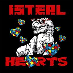 Isteal Hearts Shirt Svg, TRex Shirt, Dinosaurs Cricut, Heart Shirt Svg, Cricut, Silhouette, Cut File, Decal, Svg, Png, D