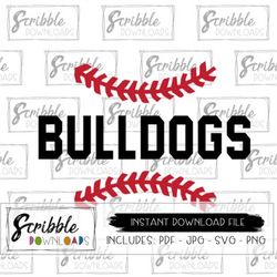 baseball bulldogs svg - instant download - diy- mascot baseball - iron on - sports svg pdf digital -  high school baseba