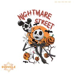 Vintage The Nightmare On Main Street Halloween Pumpkin PNG