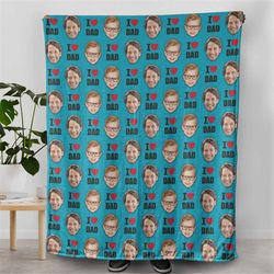 father's day face blanket, personalized blanket for dad, funny gifts for him, custom throw, personalized daughter son gi