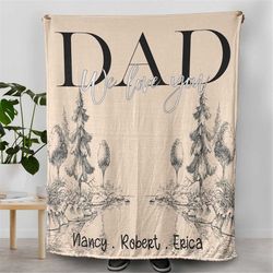 fathers day gifts for the nature lover dad, gift for grandparent, birthday gift for dad custom text blanket, gifts for h