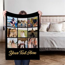 custom picture collage blankets, best friend memory blanket, custom blanket with text, super cozy blankets, special wedd