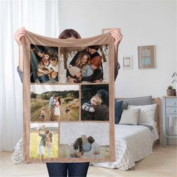 personalized custom photo blanket, family photo collage blanket, personalized photo blanket, comfortable picture blanket