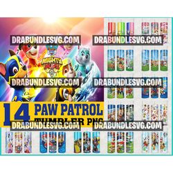 14 tumbler paw patrol ,tumblers designs 20oz skinny straight & tapered bundle, bundle design template for sublimation, f