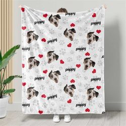 custom pet dogs cats faces blanket with name, personalized blankets with dogs cats photo, dog dad gift, pet lover gift,