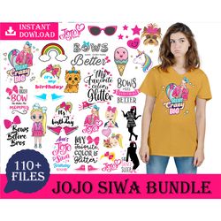 110 bundle jojo siwa svg, jojo siwa birthday,jojo siwa logo, jojo siwa png , jojo svg, jojosiwa digital, jojo siwa squad