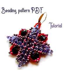 seed bead pattern. beaded earrings christina. beading pattern pdf. digital tutorial pdf. tutorial step by step