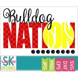 bulldog nation knockout tennis ball svg dxf eps png jpg htv heat transfer vinyl cricut explore silhouette cameo sports s