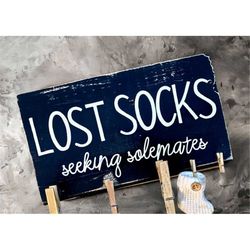 laundry wall decor | 'lost socks seeking sole mate | wood sign | wood sign for home decor | laundry room sign | laundry