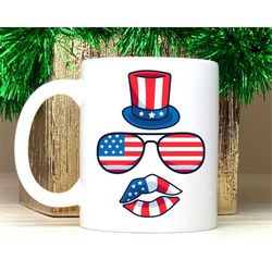 patriotic coffee mug, july 4th mug, american flag coffee cup, stars and stripes mug, uncle sam mug, independence day mug