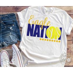 eagle nation svg, tennis ball svg, cricut, silhouette, dxf, eps, sports, jpg, png, heat transfer vinyl, scrapbook die cu