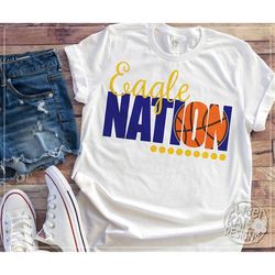 eagle nation, svg, dxf, eps, basketball, cricut cut file, silhouette, sports, jpg, png, heat transfer vinyl, die cut, sw