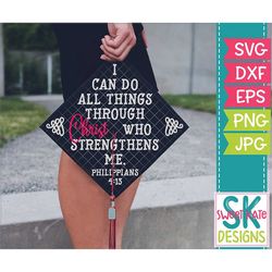 i can do all things svg, graduation cap svg, png, scrapbook die cut heat transfer vinyl htv cricut svg, silhouette svg,