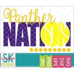 panther nation svg, panther tennis svg, tennis ball svg, cricut svg, silhouette svg, dxf, eps, heat transfer vinyl, swee