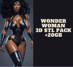 3d wonder woman stl pack,20gb stl file,hero women dossier, sexy pack of warrior women,3d female file of superheroes,3d p