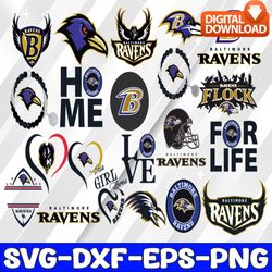 bundle 26 files baltimore ravens football team svg, baltimore ravens svg, nfl teams svg, nfl svg, png, dxf, eps, instant