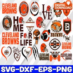 bundle 27 files cleveland browns football team svg, cleveland browns svg, nfl teams svg, nfl svg, png, dxf, eps, instant