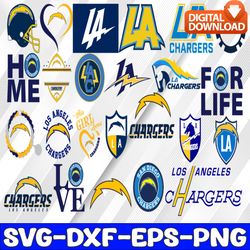 bundle 24 files los angeles chargers football team svg, los angeles chargers svg, nfl teams svg, nfl svg, png, dxf, eps,