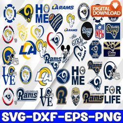 bundle 39 files los angeles rams football team svg, los angeles rams svg, nfl teams svg, nfl svg, png, dxf, eps, instant