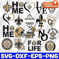 bundle 19 files new orleans saints football team svg, new orleans saints svg, nfl teams svg, nfl svg, png, dxf, eps, ins