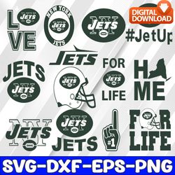 bundle 13 files new york jets football team svg, new york jets svg, nfl teams svg, nfl svg, png, dxf, eps, instant downl