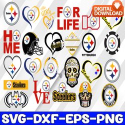 bundle 24 files pittsburgh steelers football team svg, pittsburgh steelers svg, nfl teams svg, nfl svg, png, dxf, eps, i