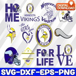 bundle 12 files minnesota vikings football team svg, minnesota vikings svg, nfl teams svg, nfl svg, png, dxf, eps, insta